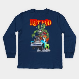 Cartoon retro rat rod Kids Long Sleeve T-Shirt